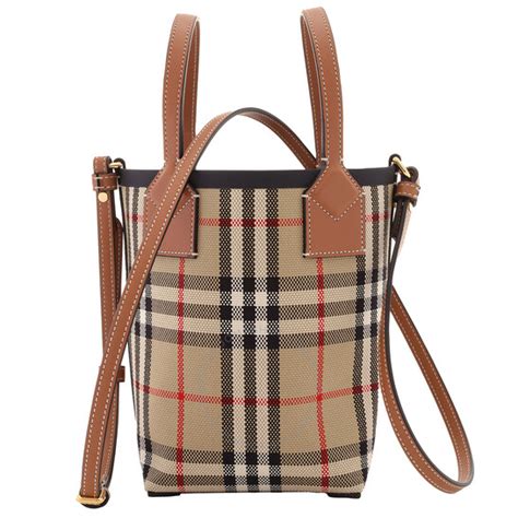 Burberry Archive Beige Vintage Check Mini London Tote Bag 